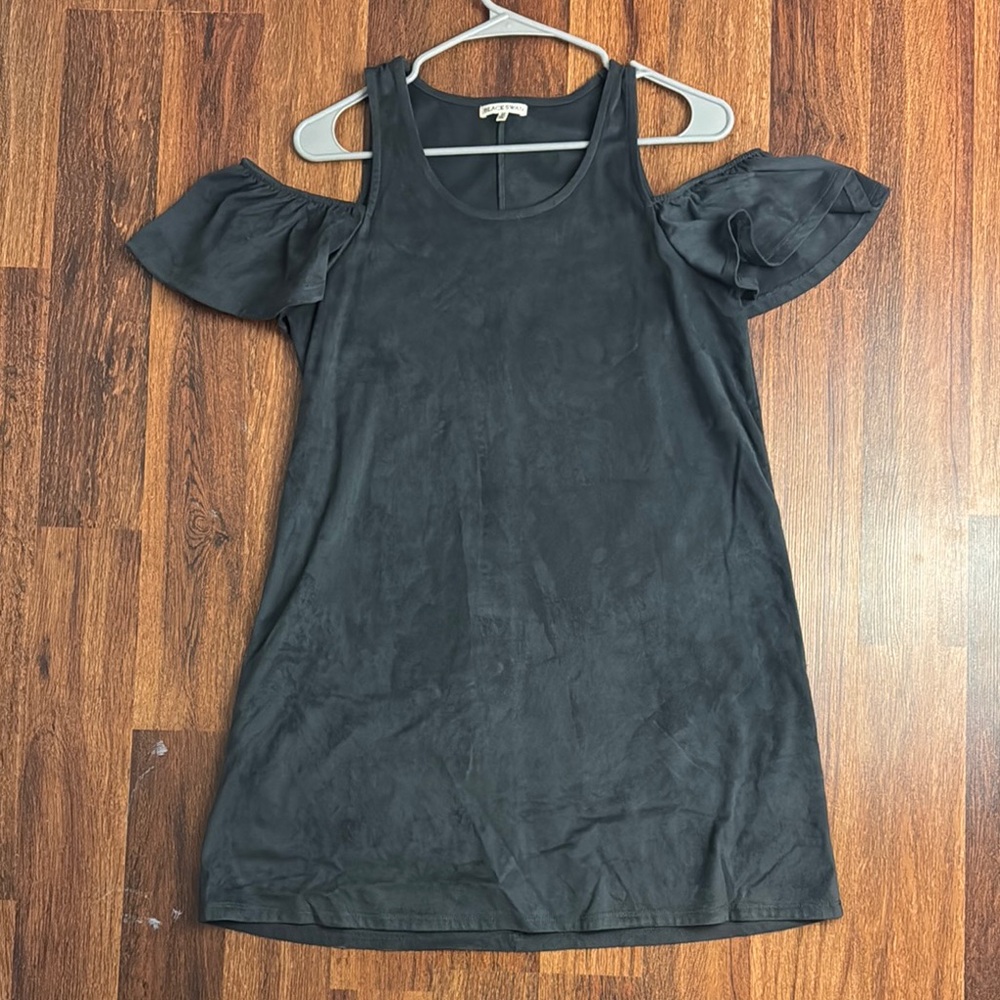 Black Swan Charcoal Cold Shoulder Dress